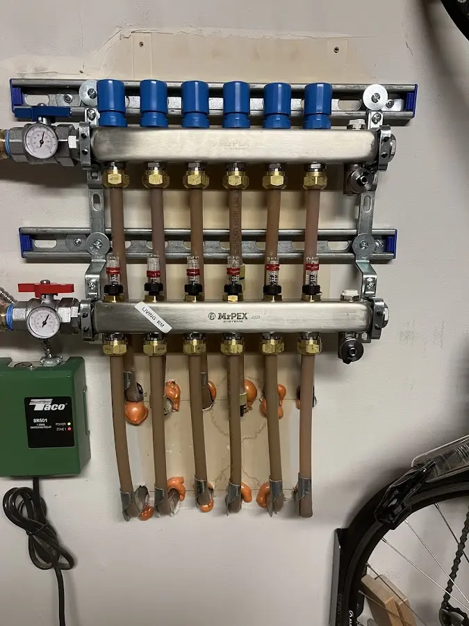 Plumber performing Gas Line Installation at a residential property in Saddle Brook